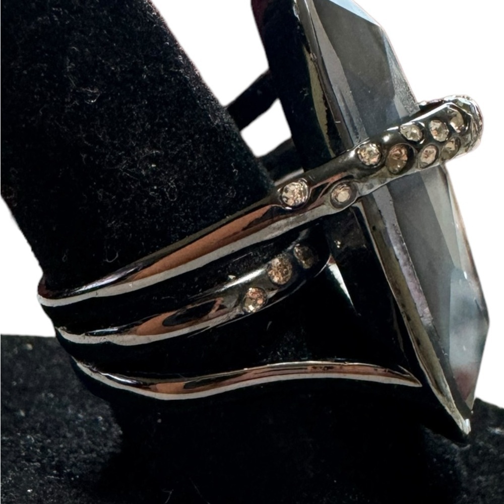 Alexis Bittar Miss Havisham Orbiting Crystal Cocktail Doublet Ring - Picture 5 of 10